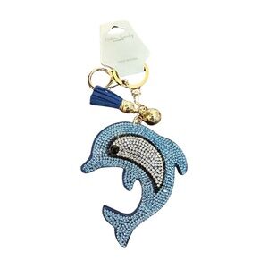 Blue Dolphin Keychain with Tassel